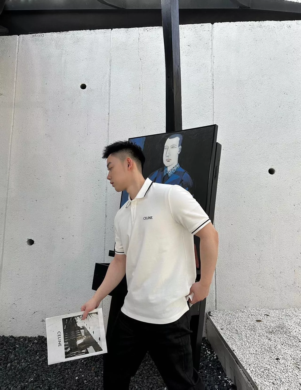 셀린느 클래식 자수 로고 폴로 반팔 상세 이미지 14