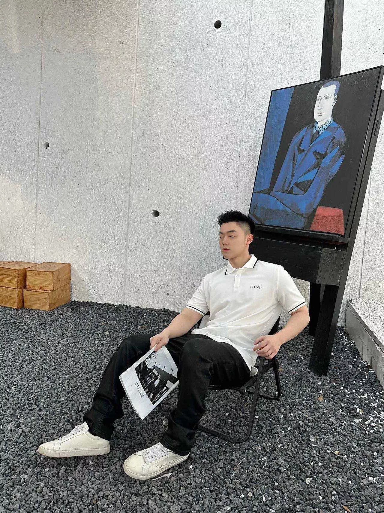 셀린느 클래식 자수 로고 폴로 반팔 상세 이미지 13