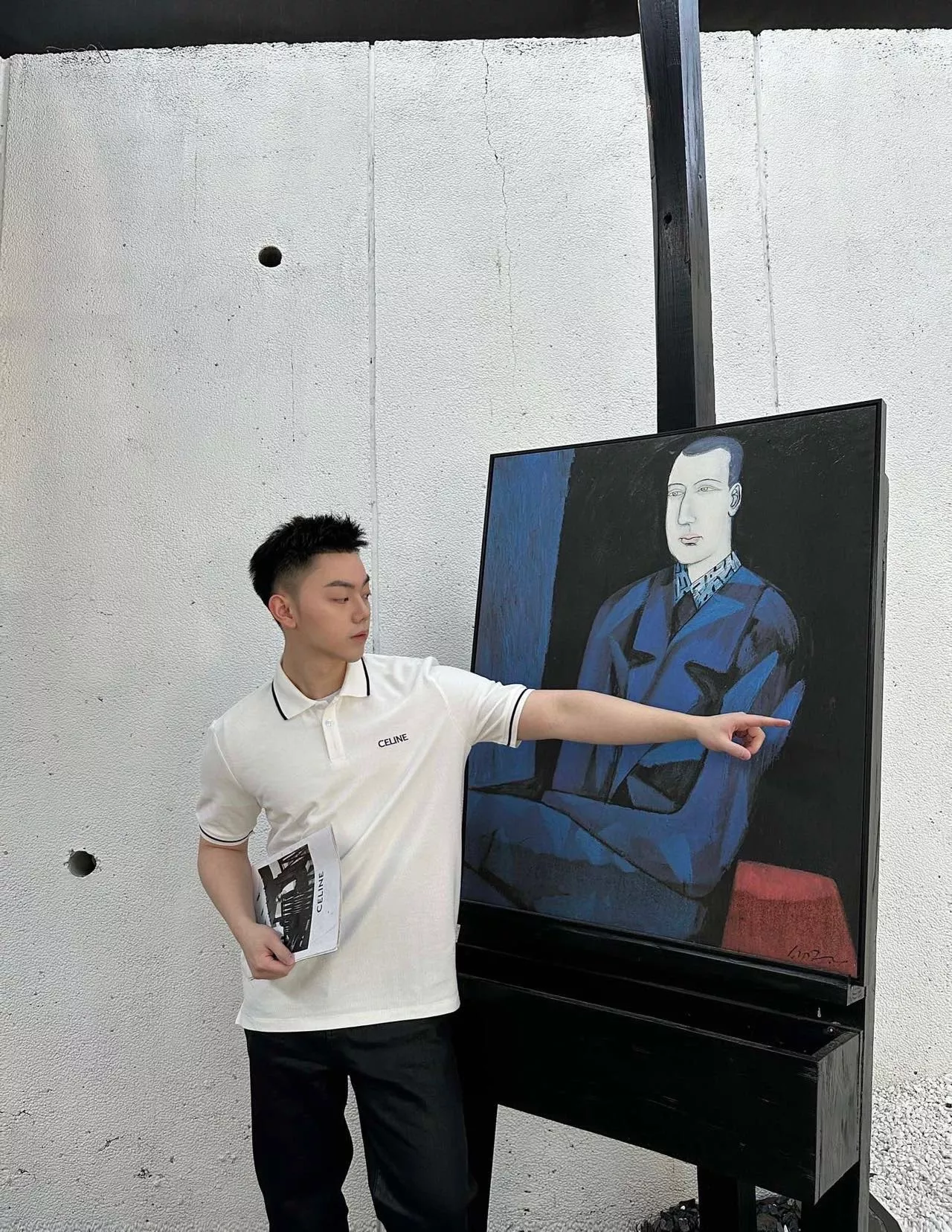 셀린느 클래식 자수 로고 폴로 반팔 상세 이미지 12