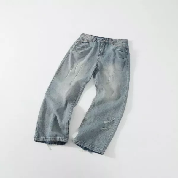 노브랜드 워싱 디스트로이드 부츠컷 청바지