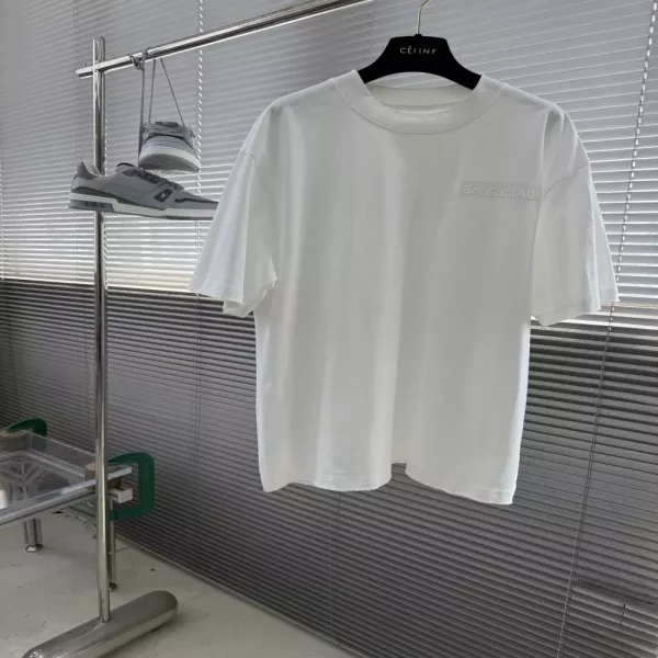 발렌시아가 로고 엠보 반팔 탑
