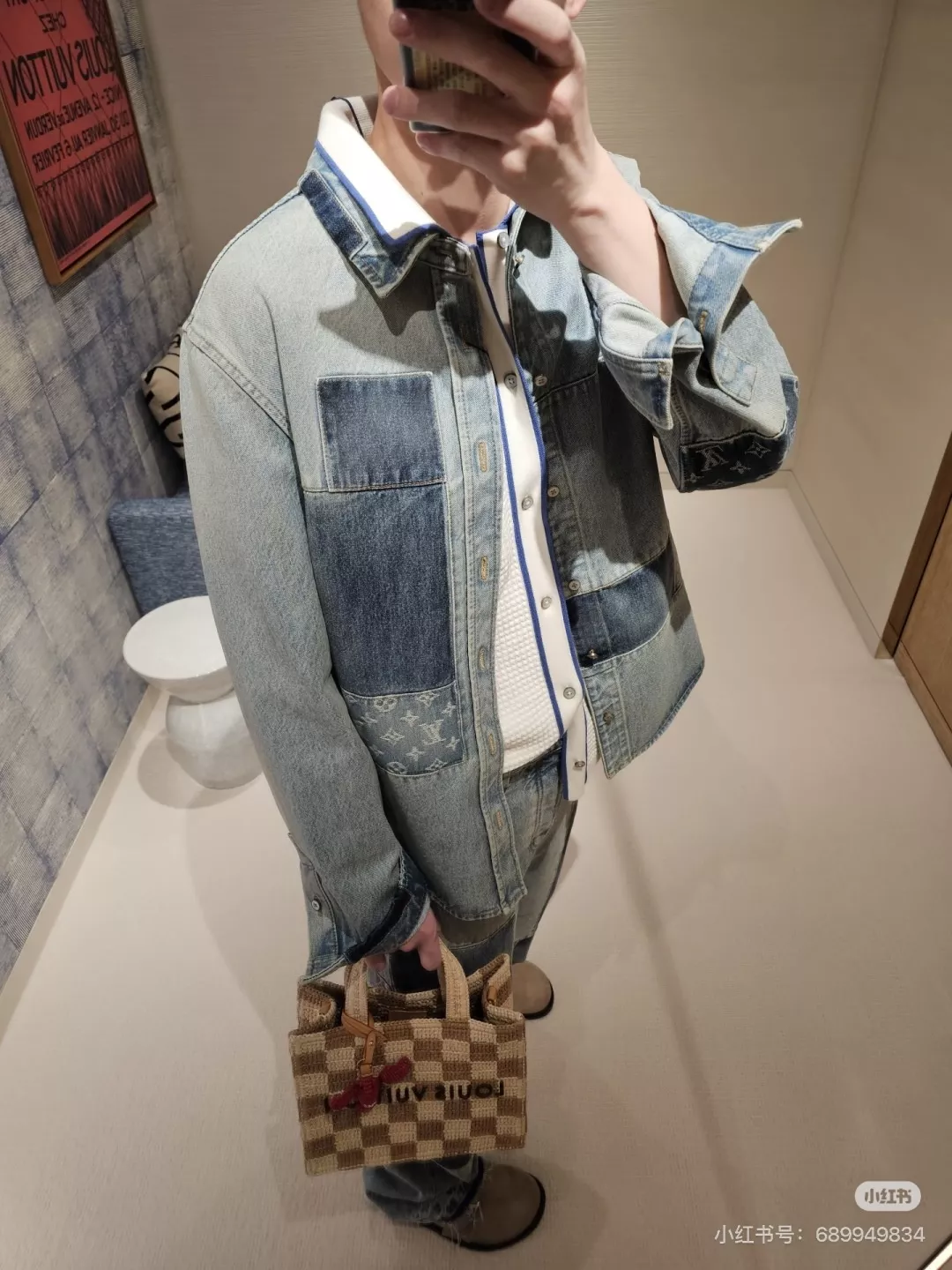 루이비통 모노그램 포켓 배색 데님 셔츠와 팬츠 세트 상세 이미지 22