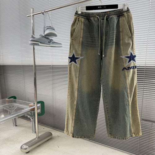 아미리 로고 자수 워시드 데님 팬츠