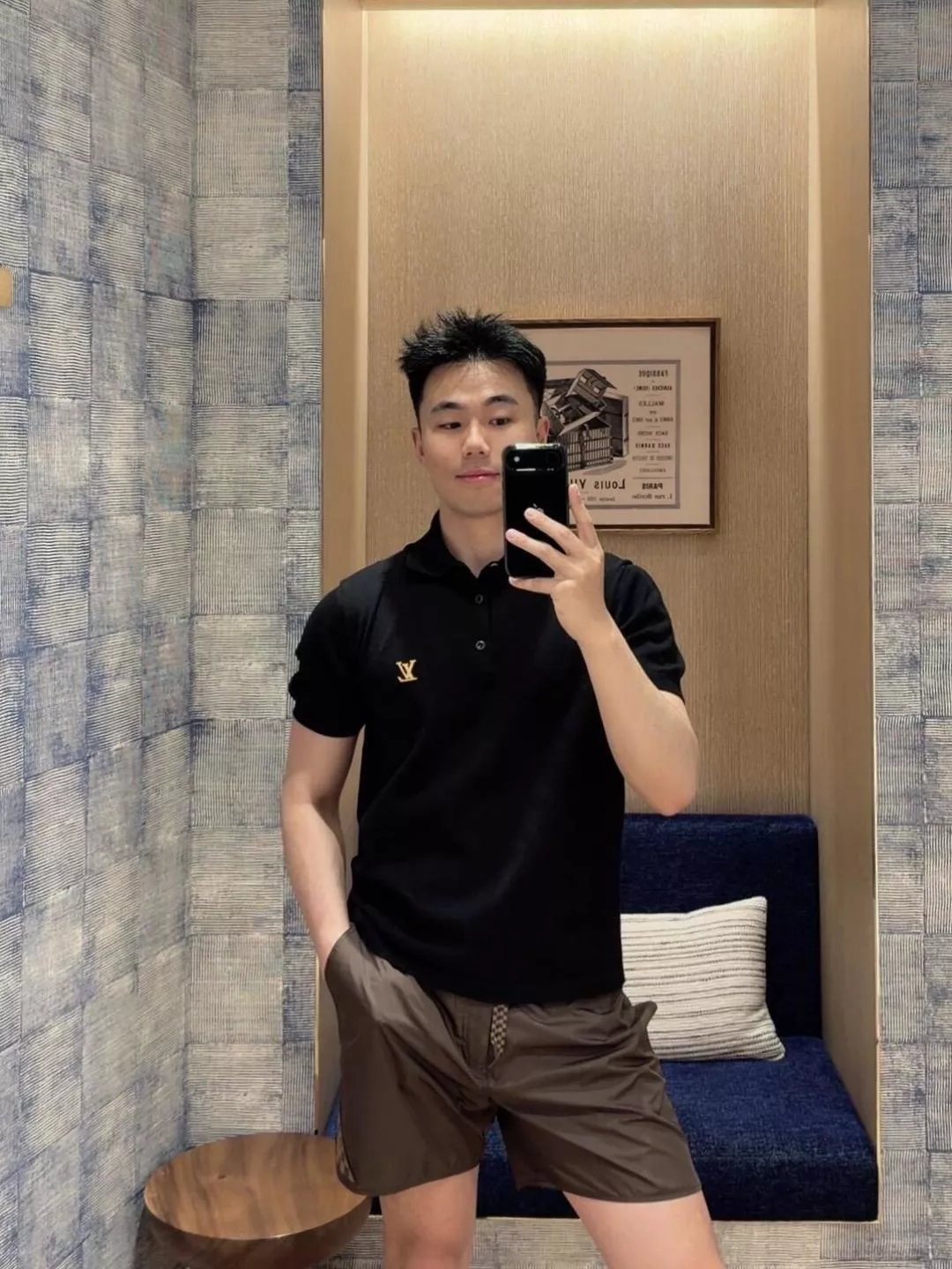 루이비통 실리콘 로고 포인트 나일론 쇼츠 상세 이미지 13