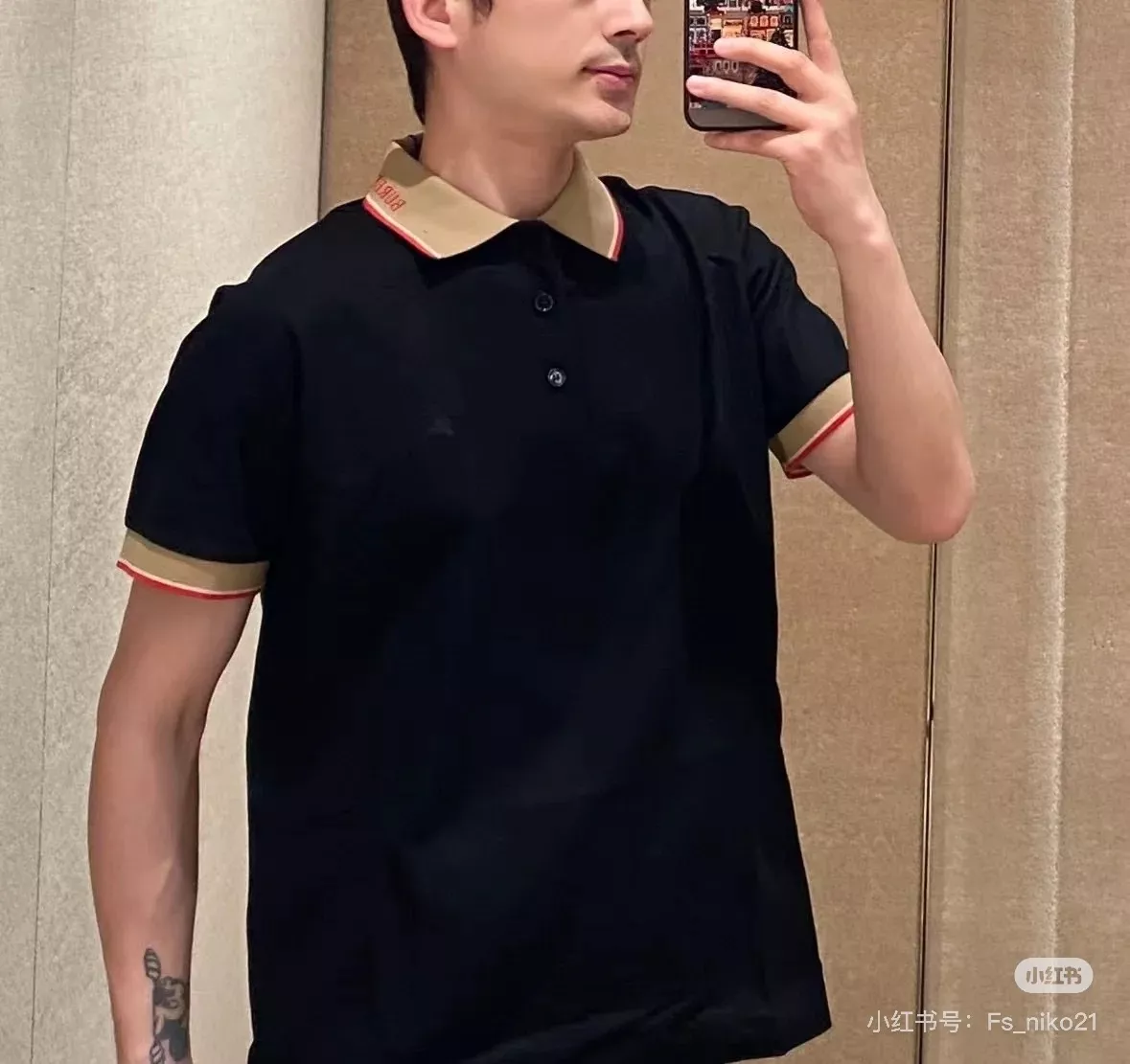 버버리 승마 기사 자수 피케 폴로 상의 상세 이미지 96