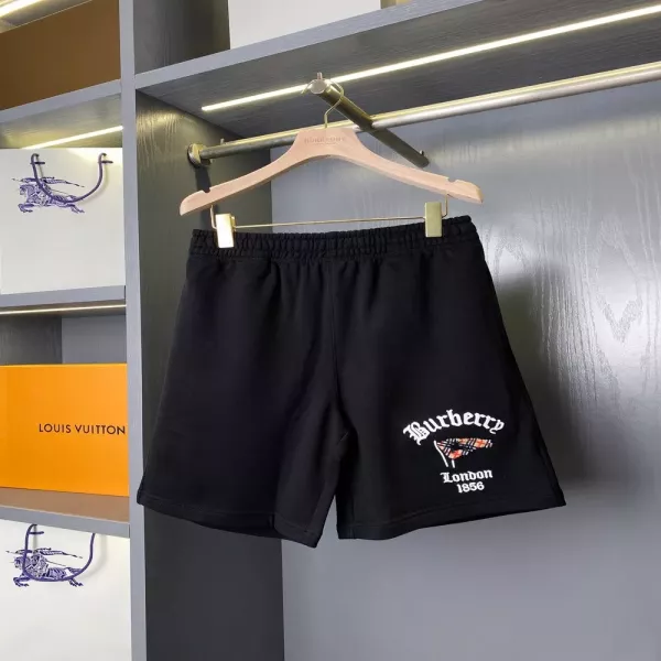버버리 격자 플래그 자수 코튼 쇼츠