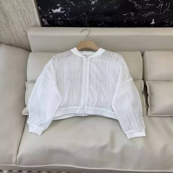 브루넬로쿠치넬리 린넨 자수 포인트 집업 아우터