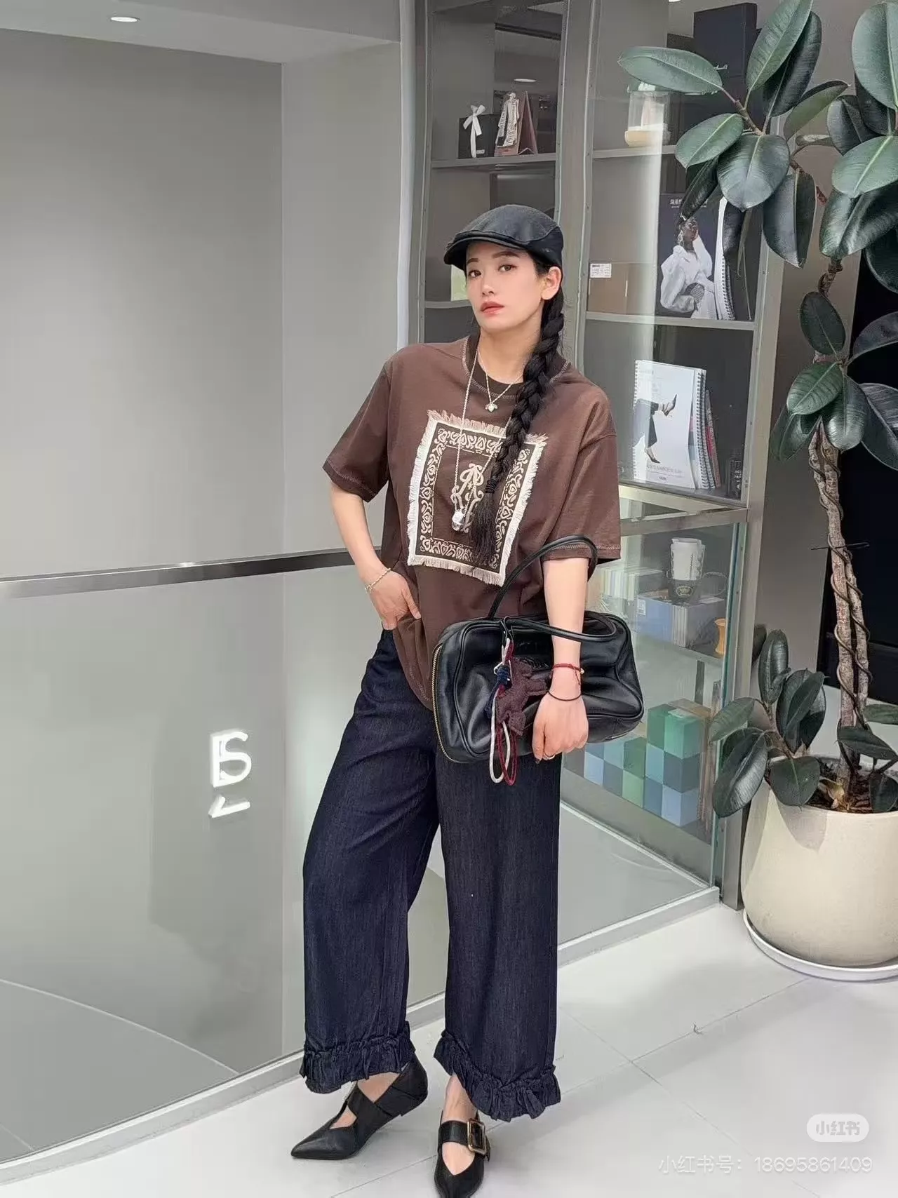 노브랜드 보헤미안 자수 프린지 코튼 탑 상세 이미지 32