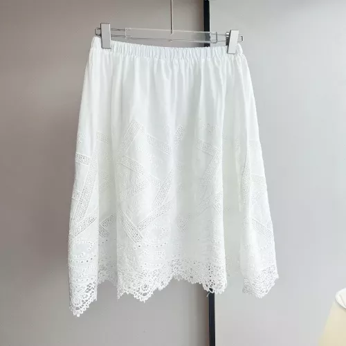 아이시클 레이스 밑단 코튼 플레어 스커트