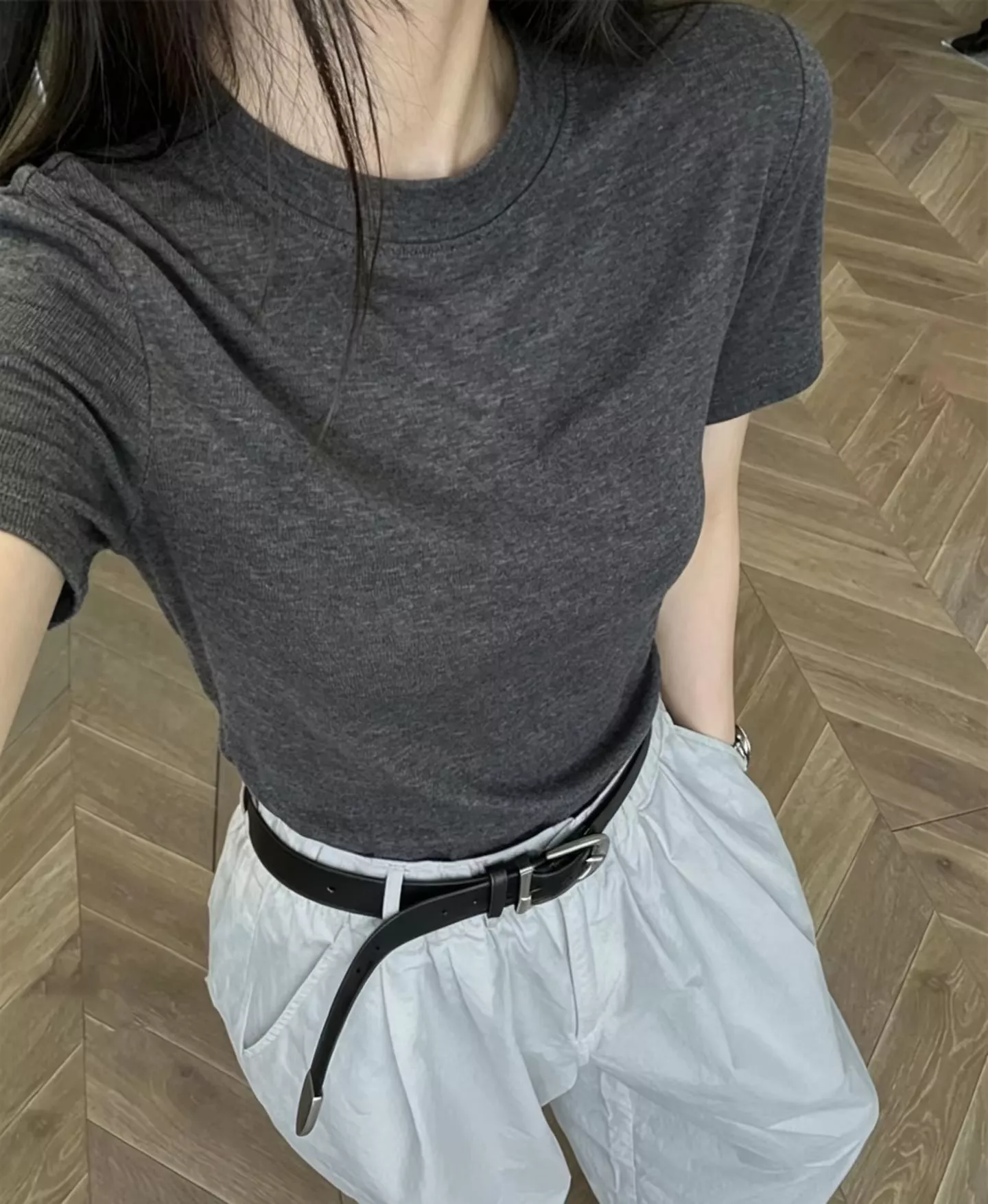 더로우 텐셀 울 블렌드 라운드넥 탑 상세 이미지 34