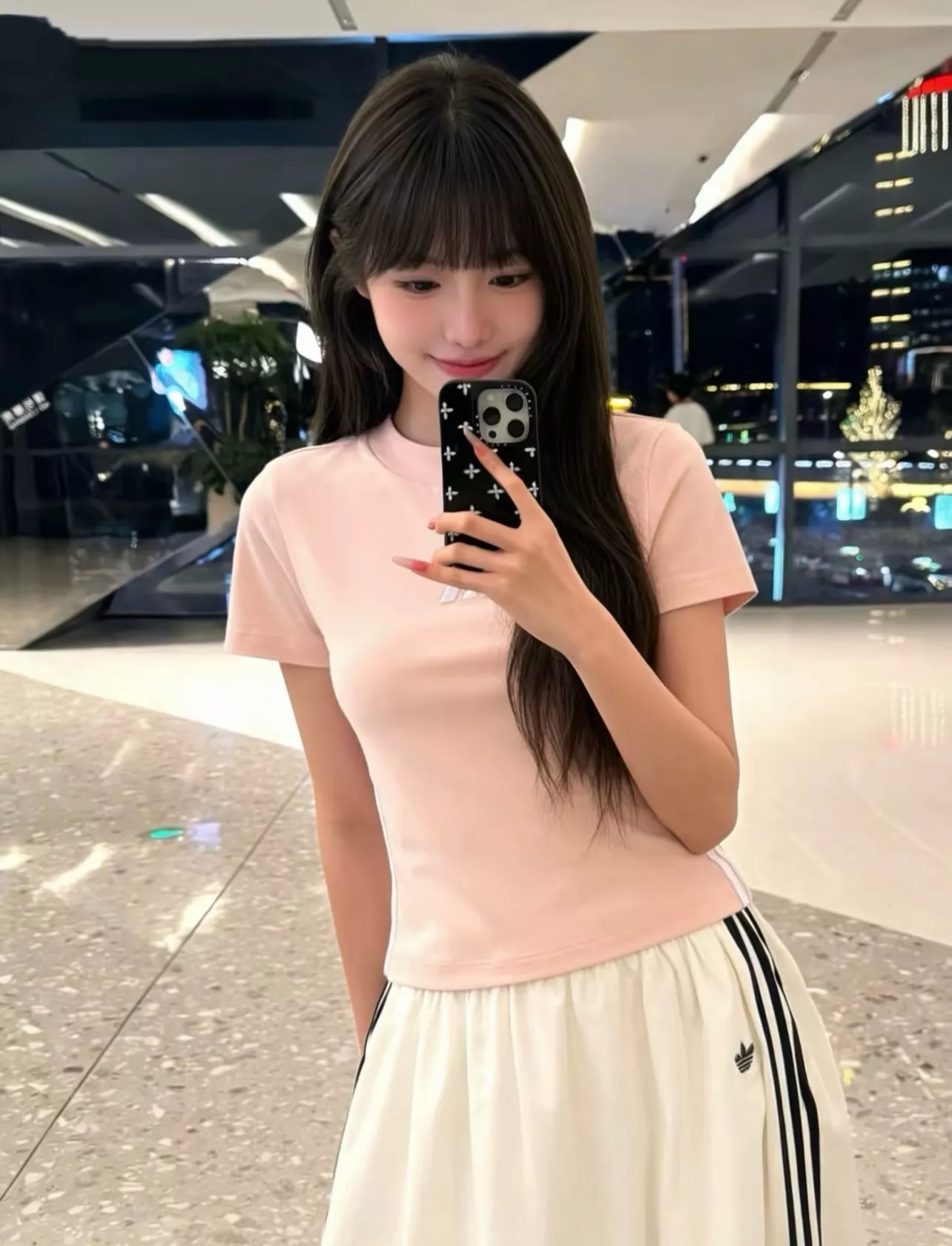 아디다스 여성 크롭핏 삼선 로고 탑 상세 이미지 16