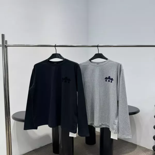 크롬하츠 플록 십자가 포인트 롱슬리브 탑