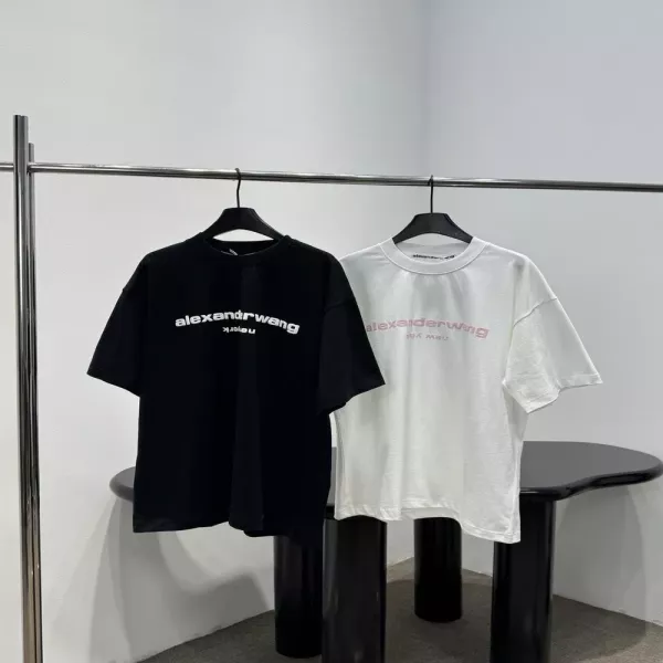 알렉산더왕 발포 로고 루즈핏 반팔 탑