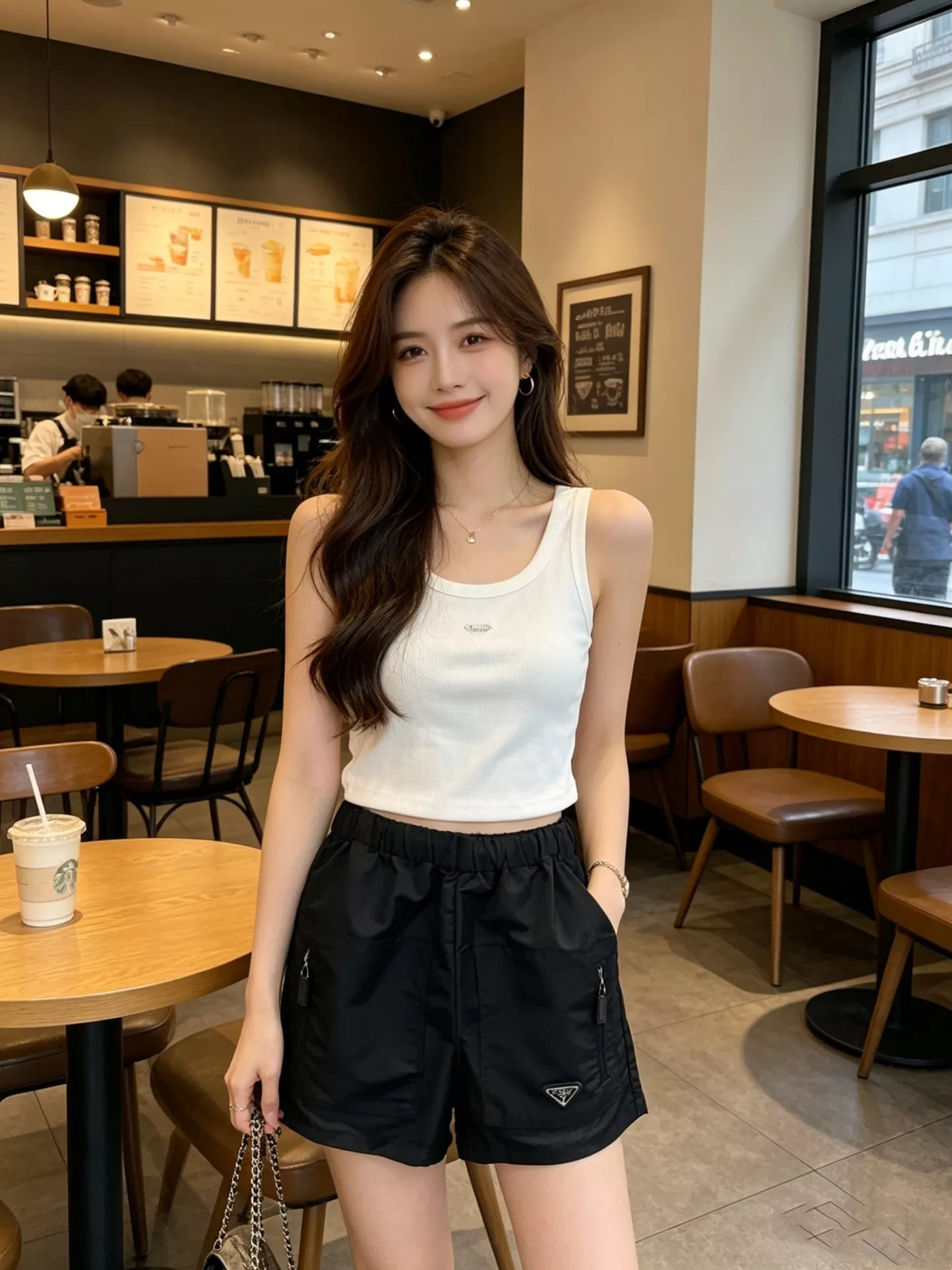 프라다 블랙 나일론 밴딩 쇼츠 상세 이미지 22