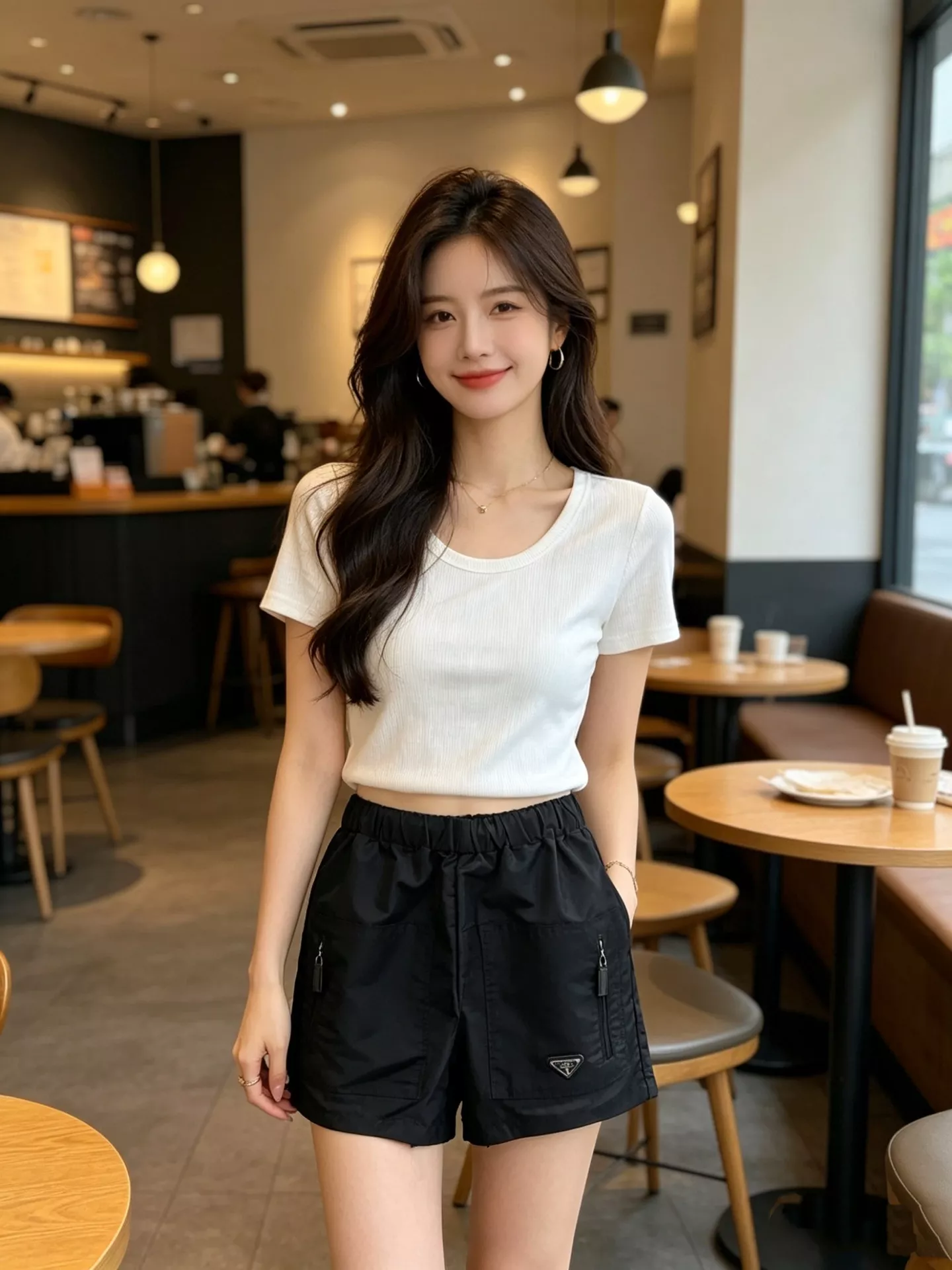프라다 블랙 나일론 밴딩 쇼츠 상세 이미지 20
