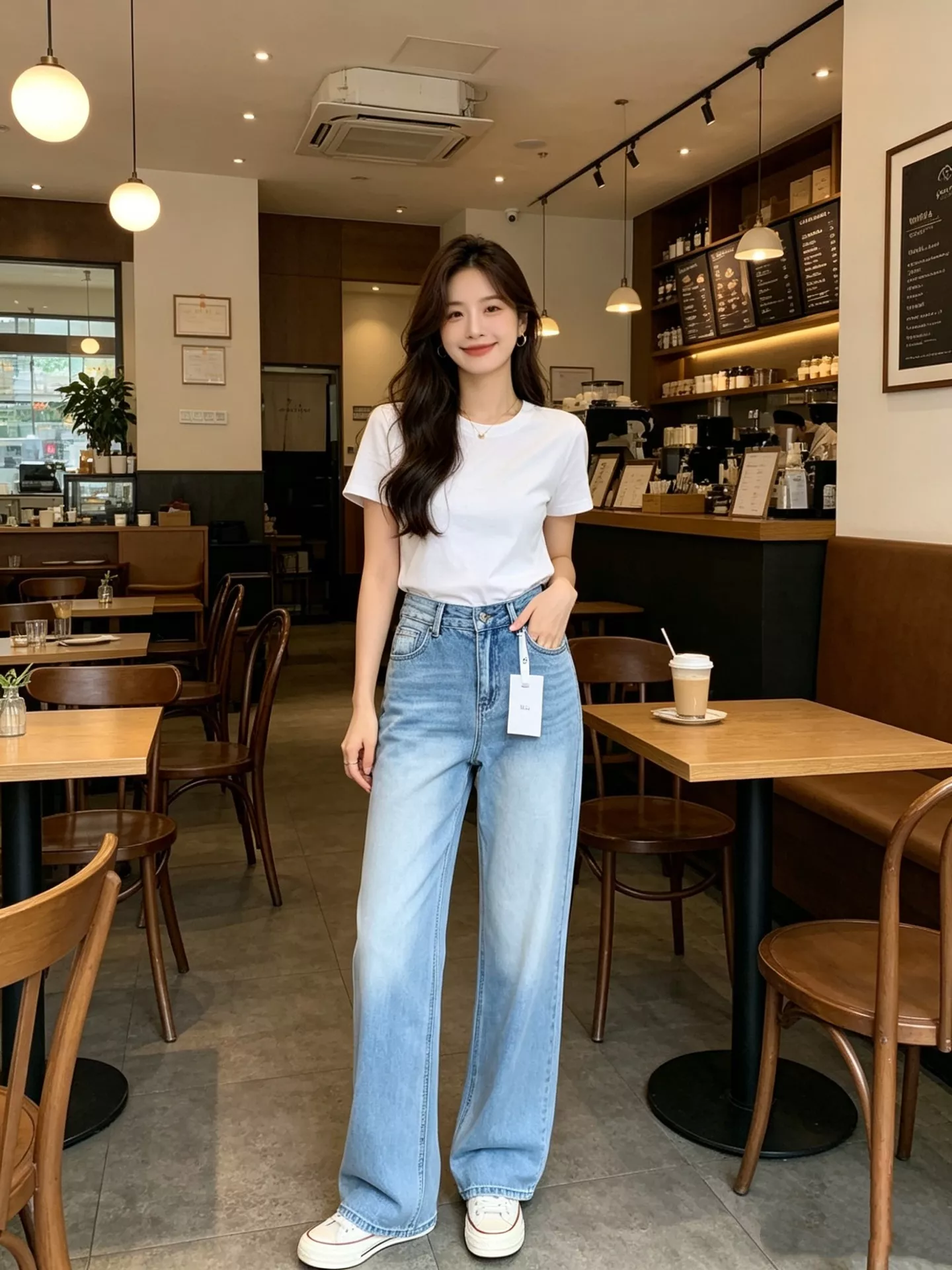 디올 자수 포인트 스트레이트 데님 팬츠 상세 이미지 18