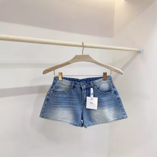 디올 리본 로고 포켓 데님 반바지