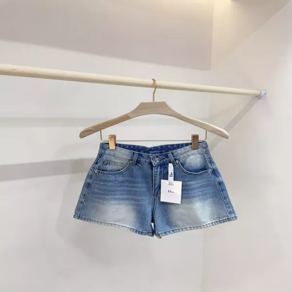 디올 리본 로고 포켓 데님 반바지