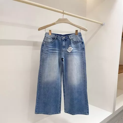 로에베 로고 자수 스트레이트 데님 팬츠