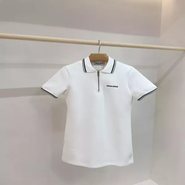 미우미우 반집업 피케 카라 드레스