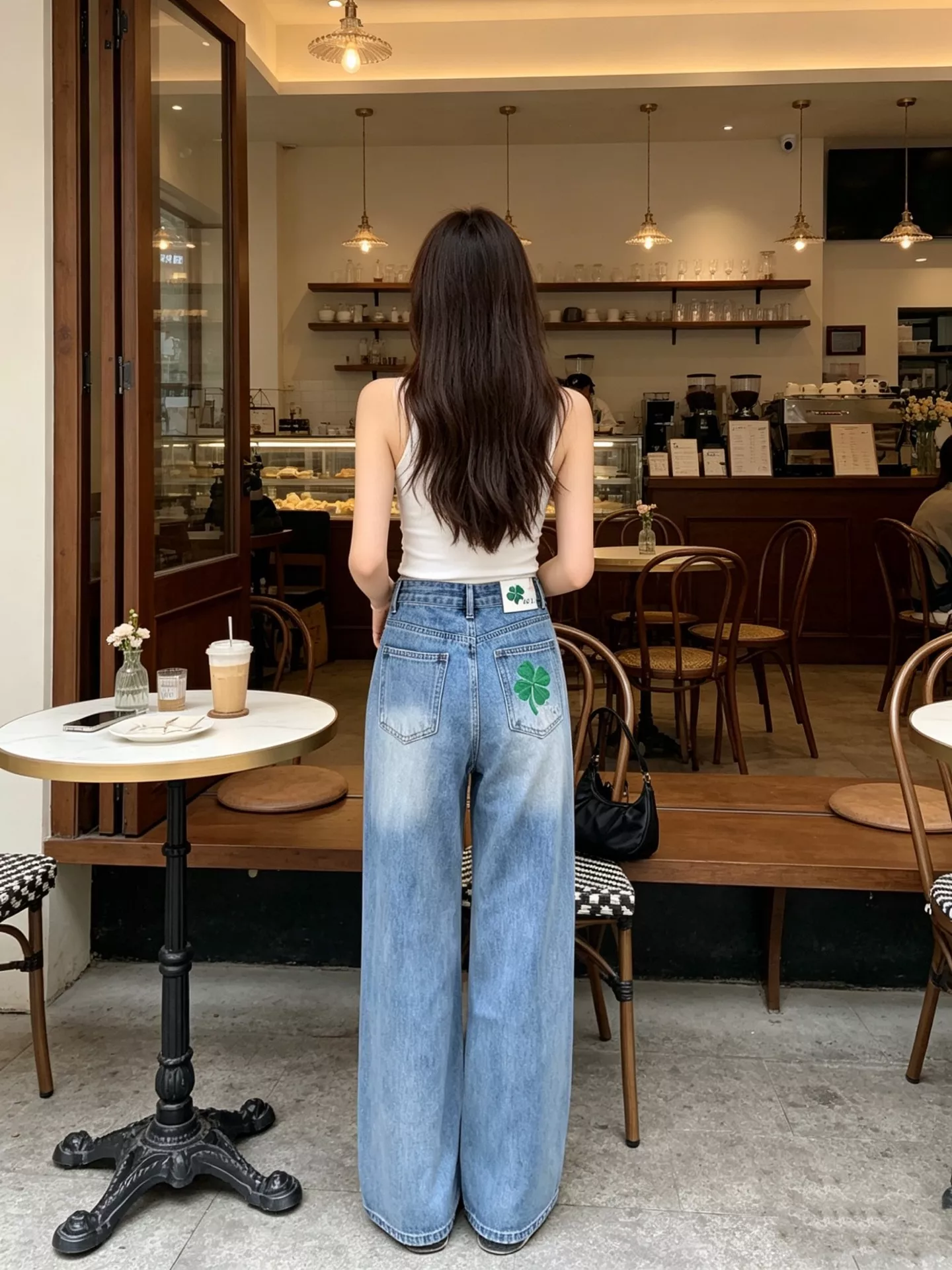 디올 네잎클로버 자수 스트레이트 데님 상세 이미지 17