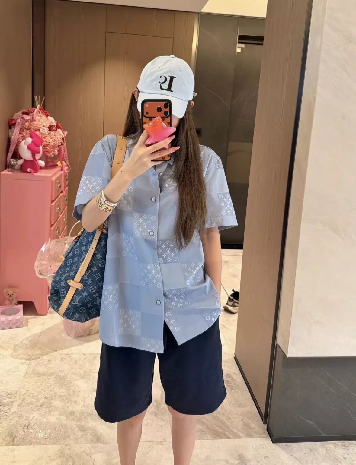 루이비통 블루 그라데이션 자카드 셔츠 상세 이미지 44