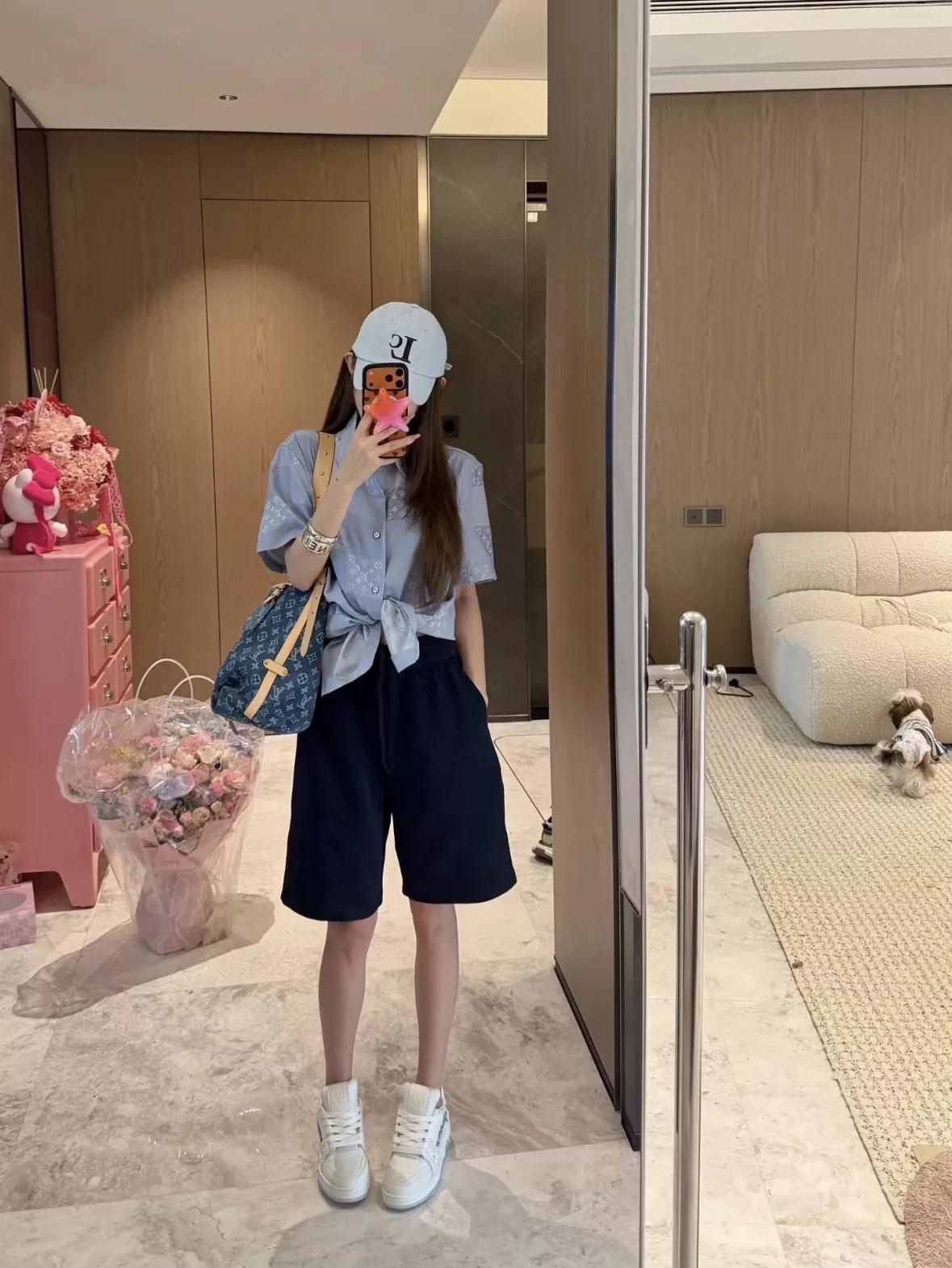 루이비통 블루 그라데이션 자카드 셔츠 상세 이미지 45