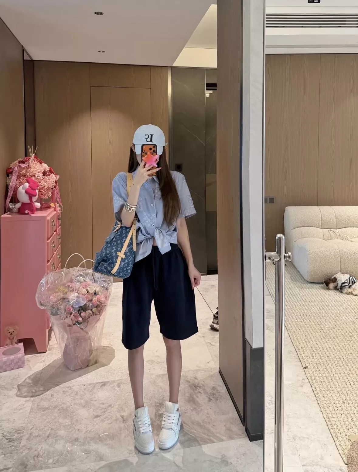 루이비통 블루 그라데이션 자카드 셔츠 상세 이미지 46