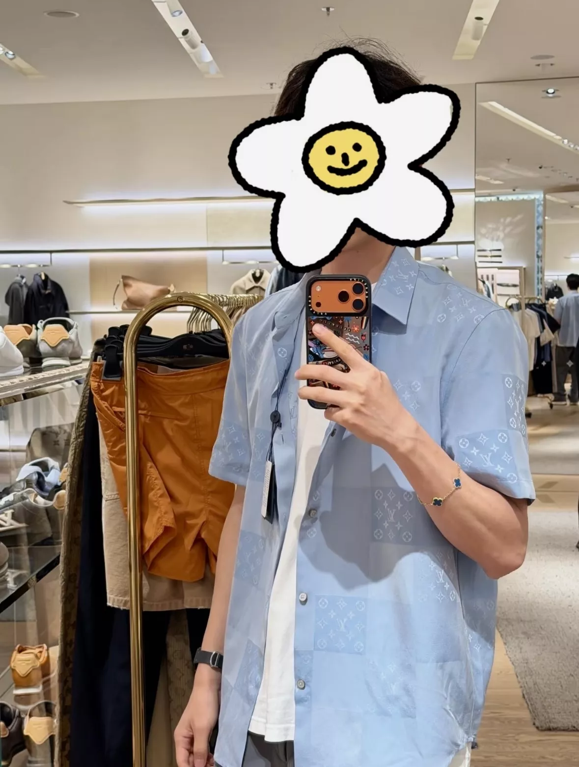 루이비통 블루 그라데이션 자카드 셔츠 상세 이미지 49