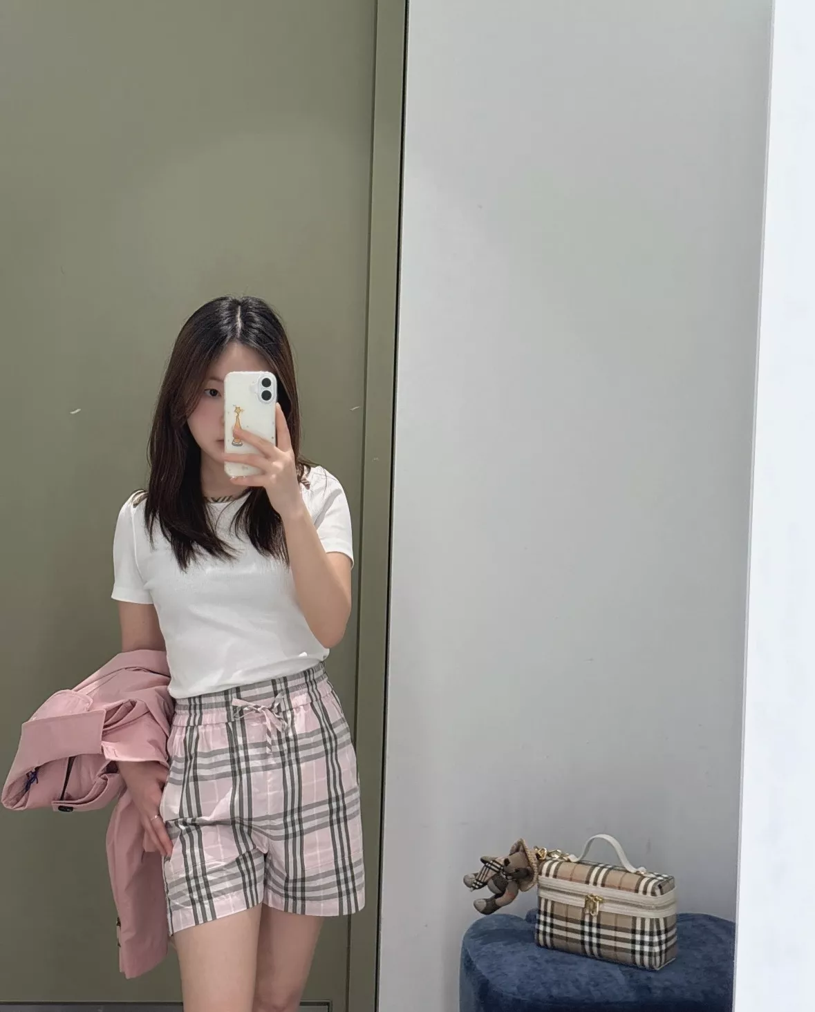 버버리 체리블라썸 핑크 체크 쇼츠 상세 이미지 47
