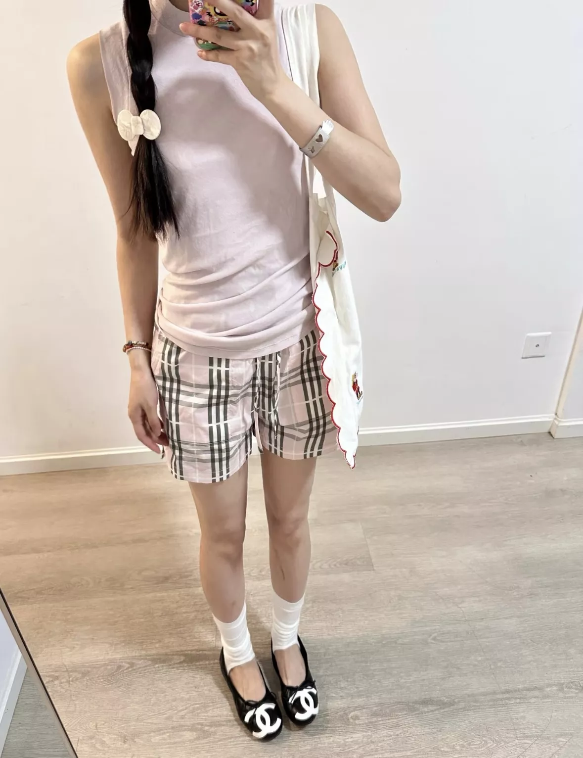 버버리 체리블라썸 핑크 체크 쇼츠 상세 이미지 45