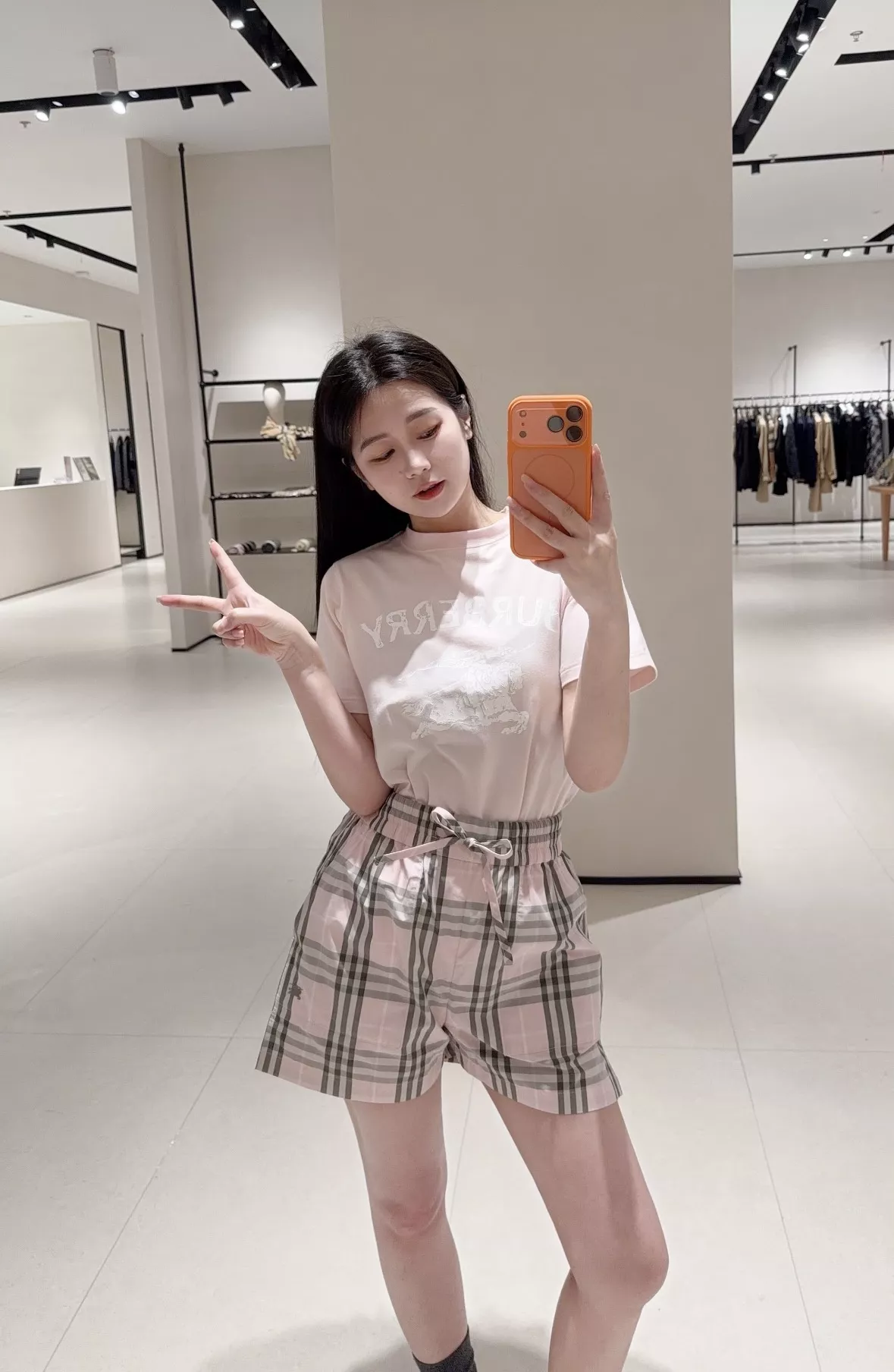 버버리 체리블라썸 핑크 체크 쇼츠 상세 이미지 63