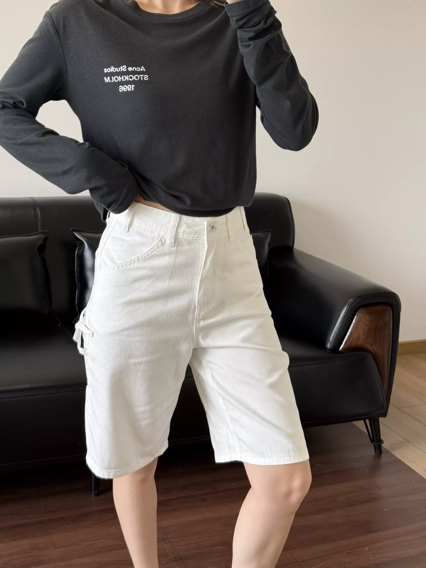 샤넬 워싱 데님 미들 팬츠 상세 이미지 37