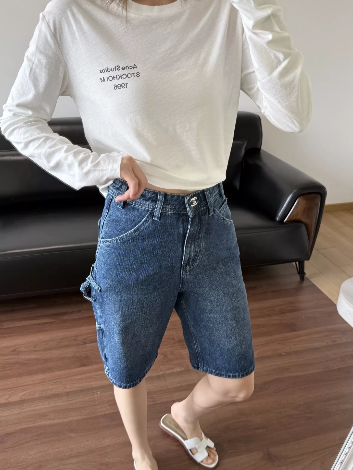 샤넬 워싱 데님 미들 팬츠 상세 이미지 29