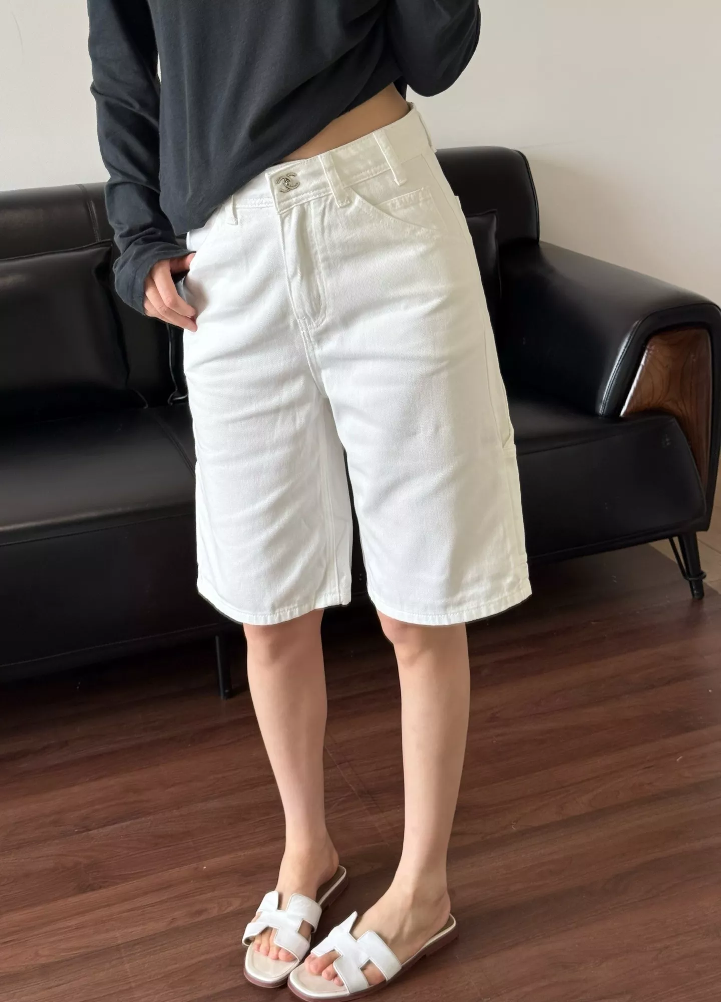 샤넬 워싱 데님 미들 팬츠 상세 이미지 43