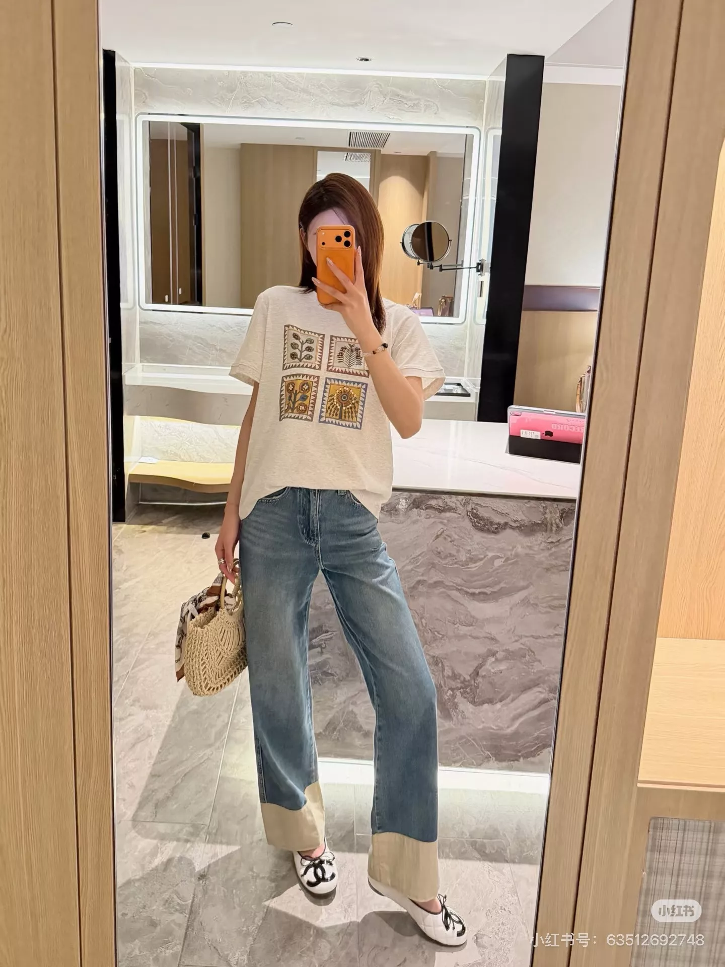 오브루이노 핸드메이드 비즈 프린팅 반팔 상의 상세 이미지 48