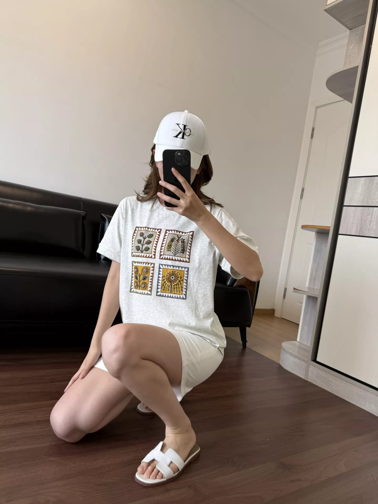 오브루이노 핸드메이드 비즈 프린팅 반팔 상의 상세 이미지 38