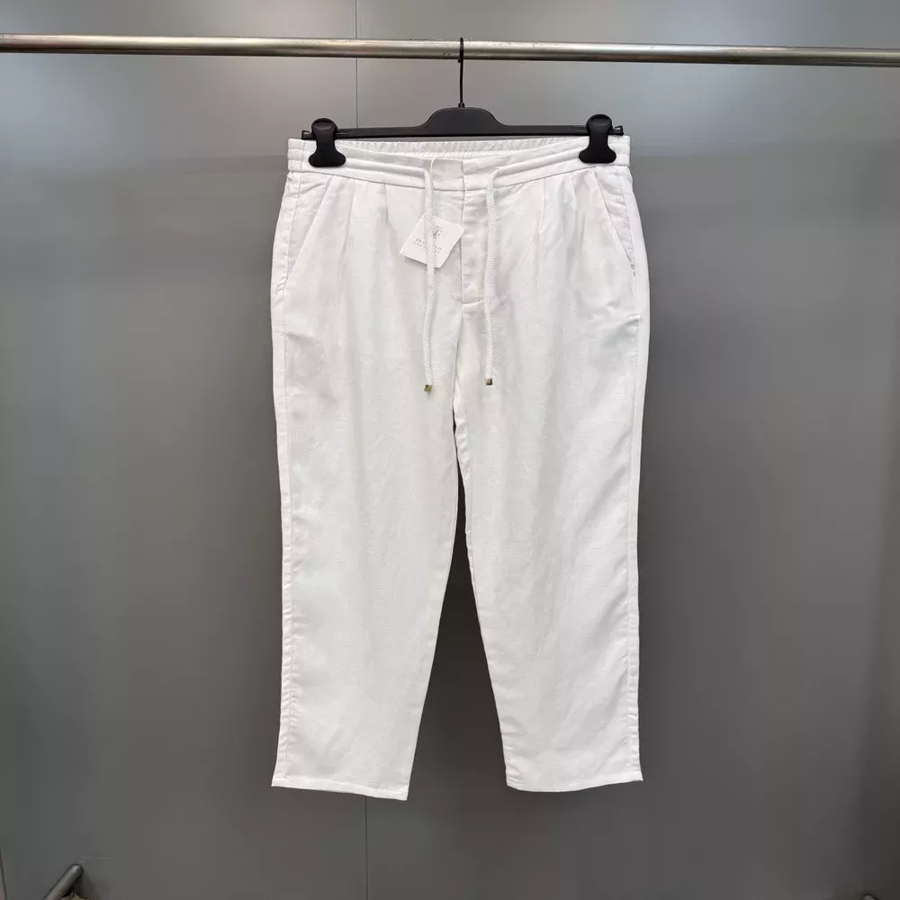 브루넬로쿠치넬리 린넨 드로스트링 팬츠