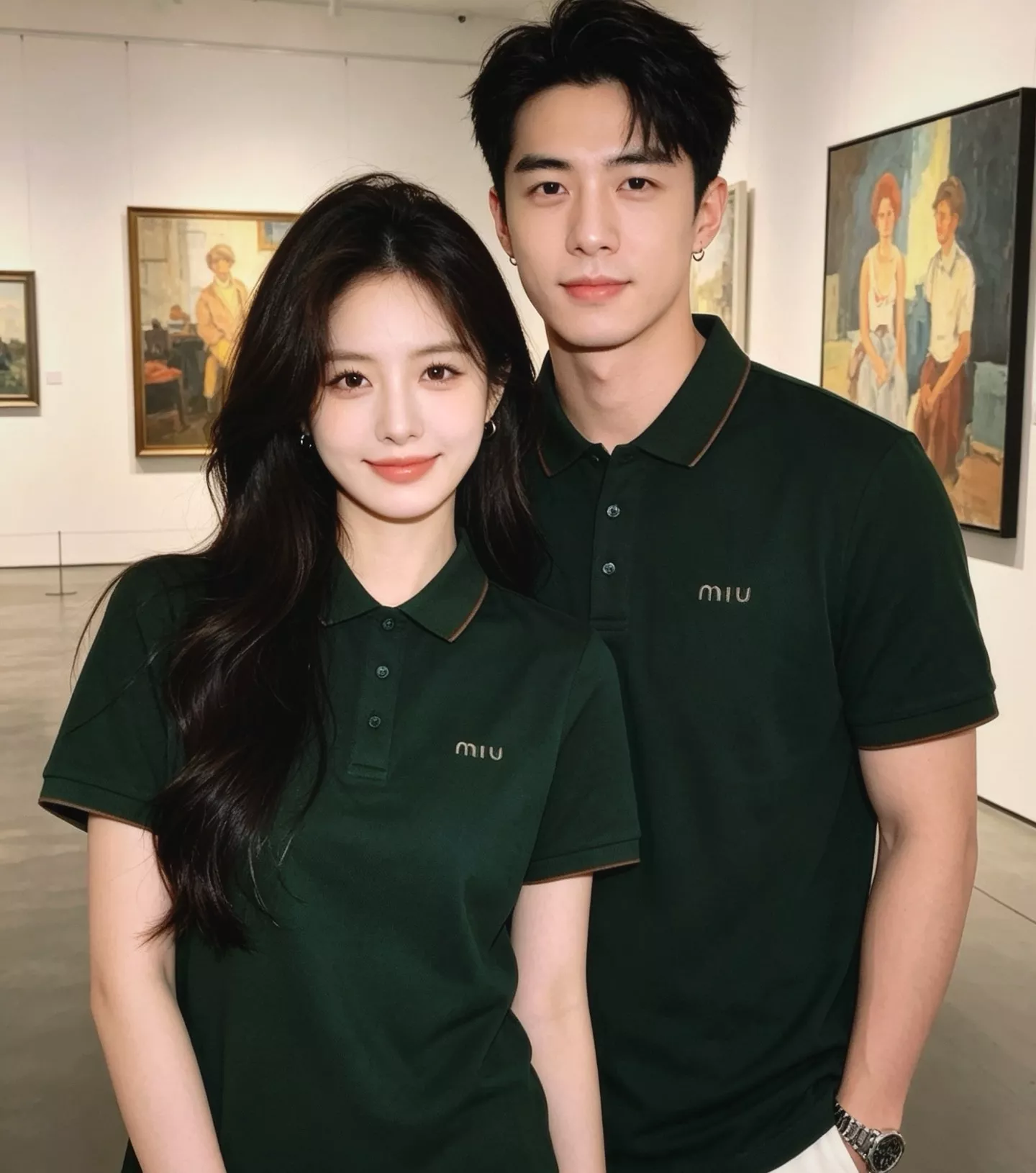 미우미우 로고 자수 폴로 반소매 탑 상세 이미지 15