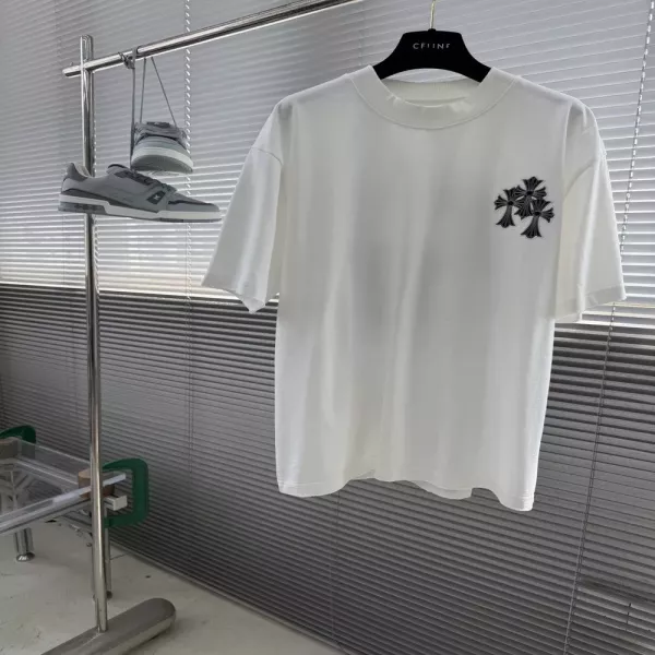 크롬하츠 자수 패치 포인트 오버핏 반팔 탑