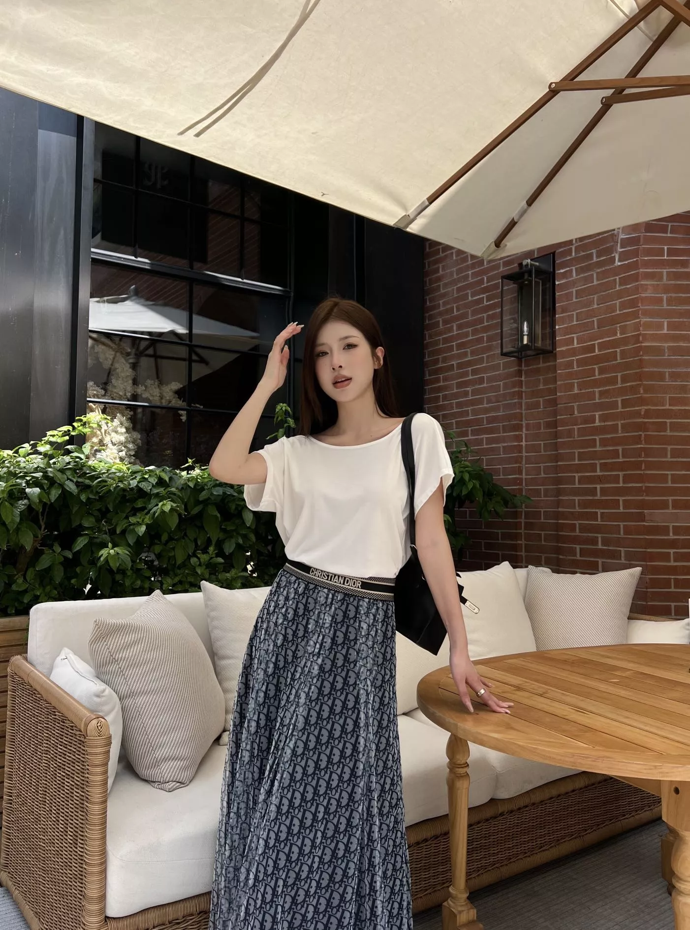 디올 올오버 패턴 메쉬 플리츠 스커트 상세 이미지 18