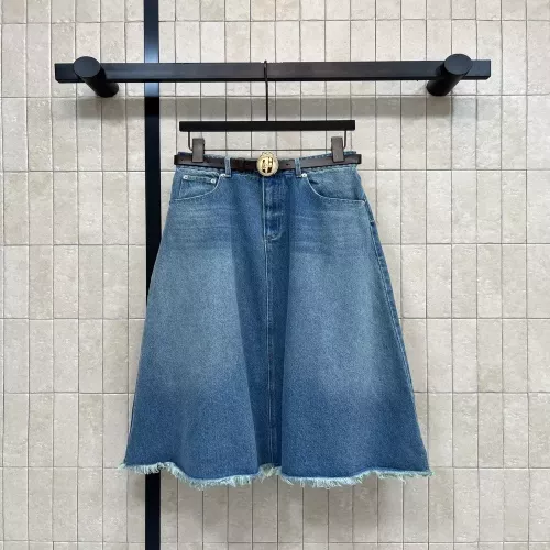 디올 하이웨이스트 워싱 데님 반치마