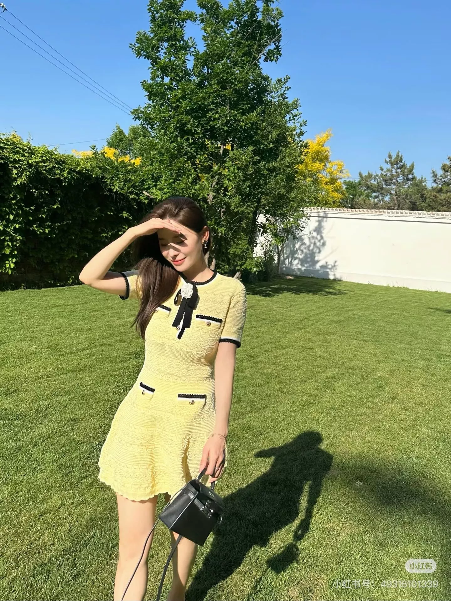 샤넬 배색 디테일 니트 롱드레스 상세 이미지 11