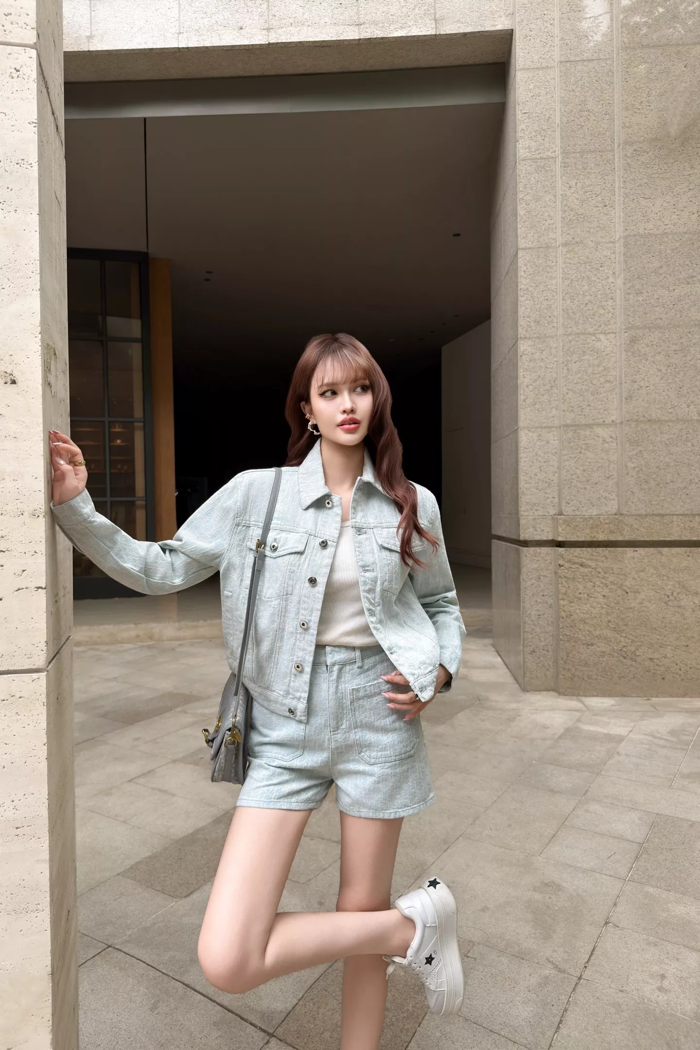 디올 자카드 워싱 데님 쇼츠 상세 이미지 22