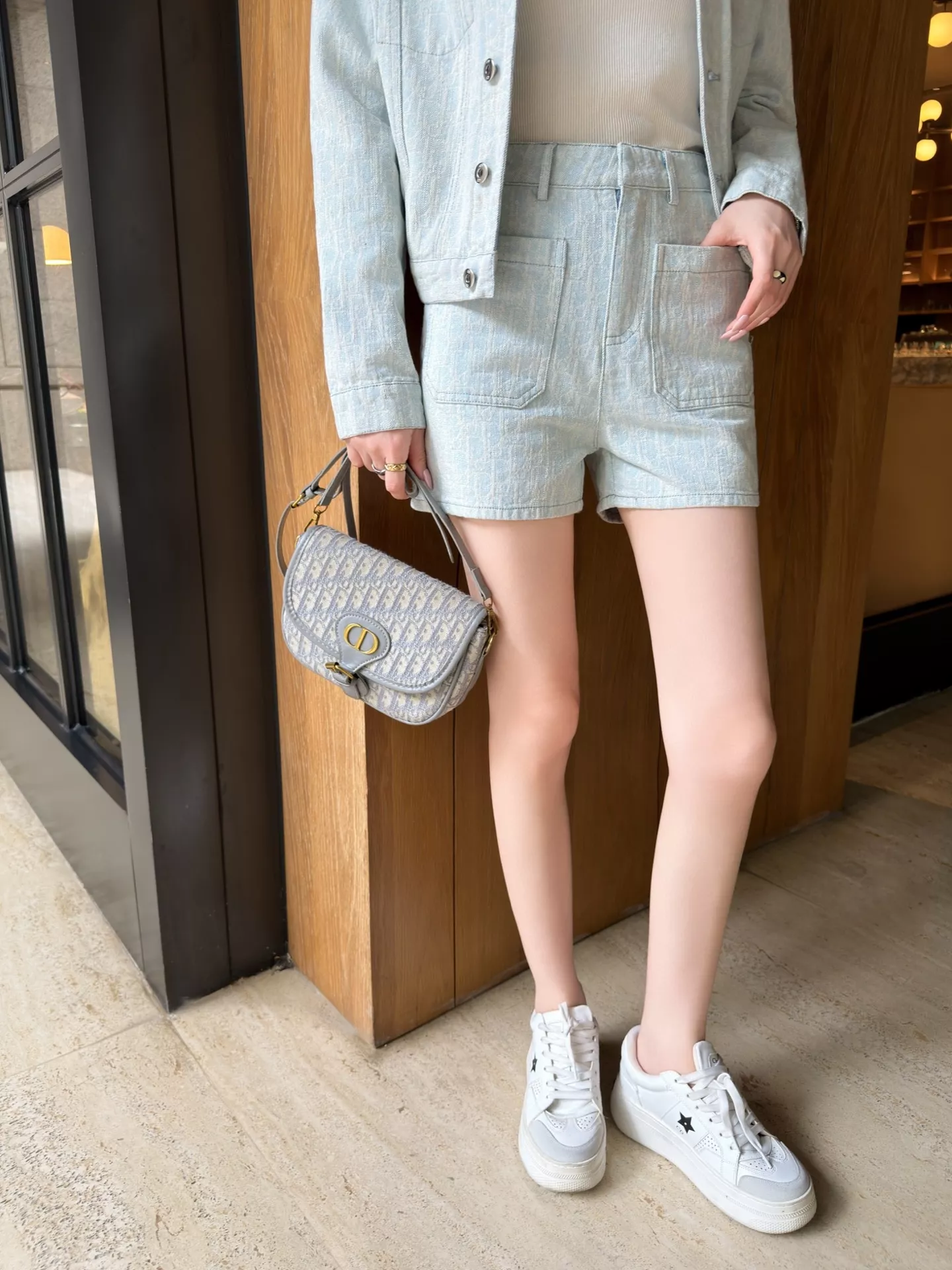 디올 자카드 워싱 데님 쇼츠 상세 이미지 24