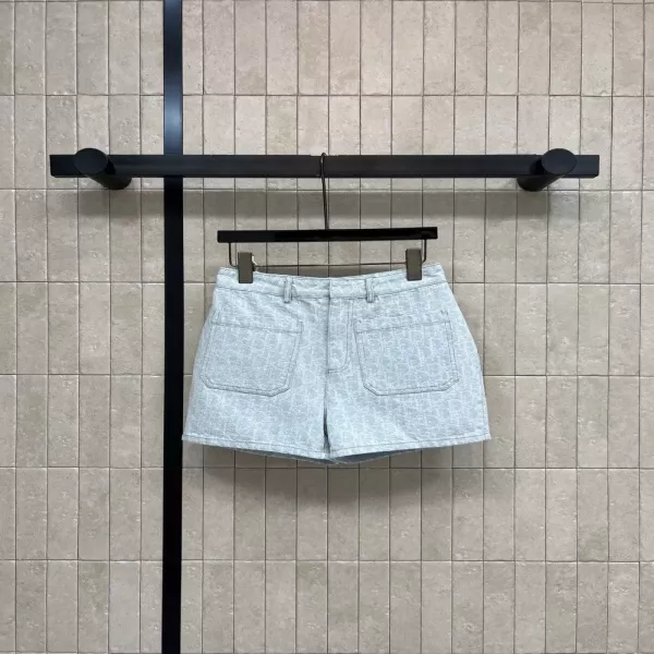 디올 자카드 워싱 데님 쇼츠
