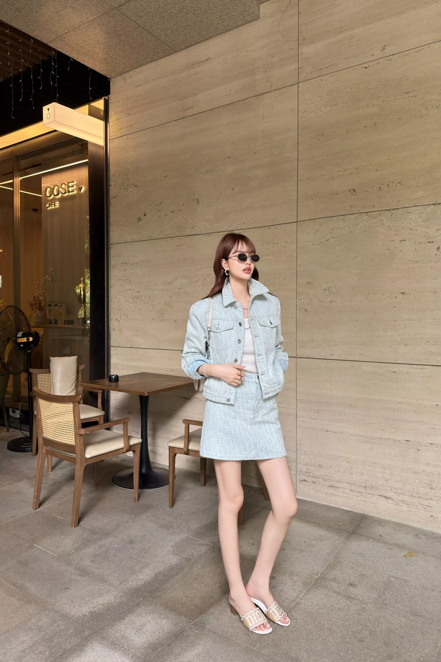 디올 자카드 워싱 데님 A라인 스커트 상세 이미지 21