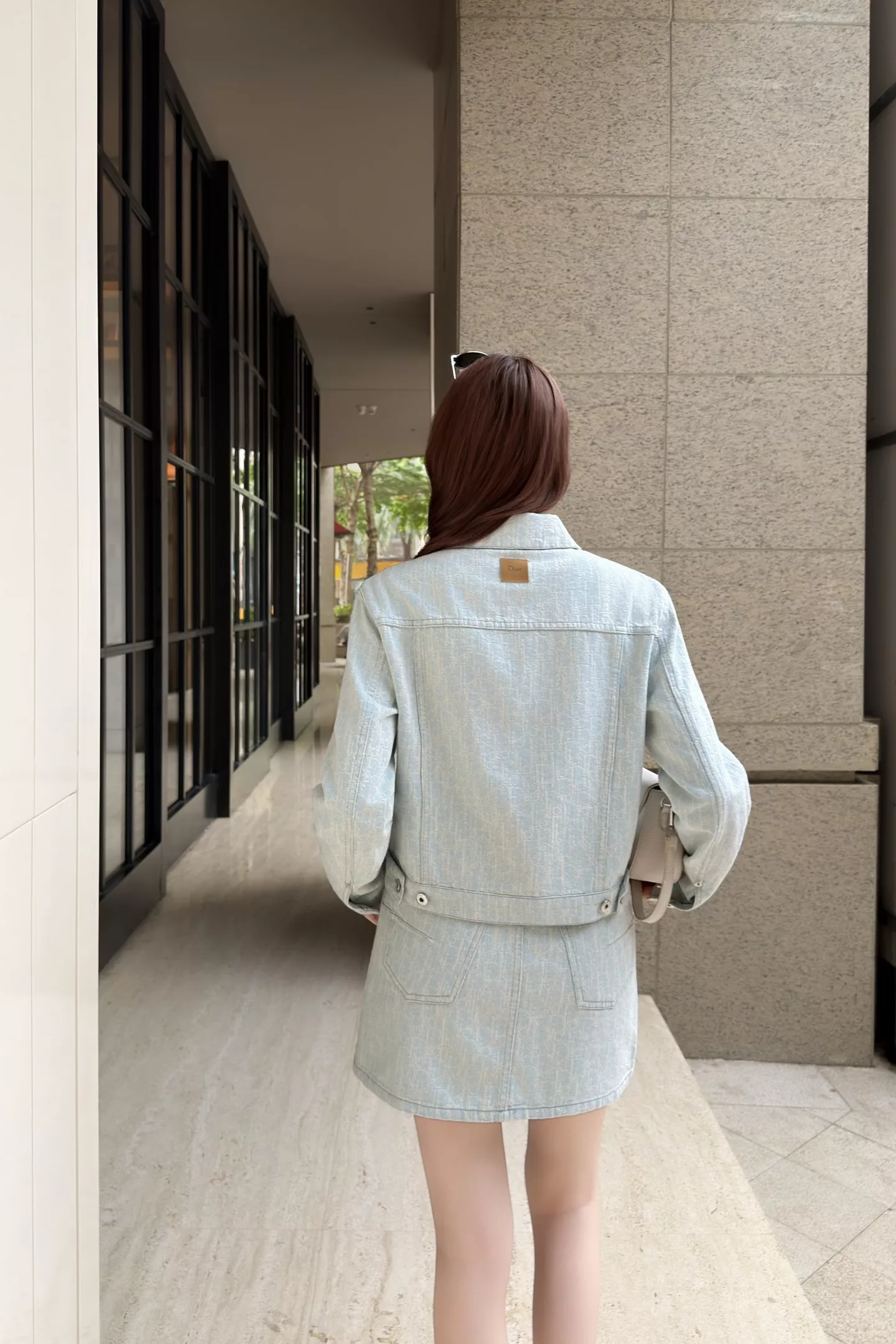 디올 자카드 워싱 데님 A라인 스커트 상세 이미지 15