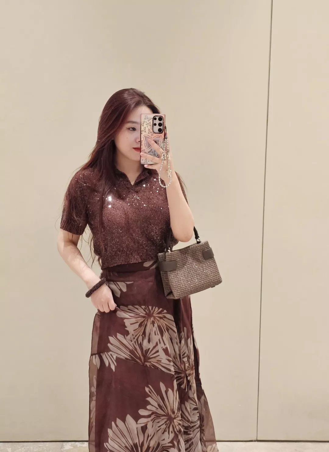 브루넬로쿠치넬리 실크 플라워 프린트 롱 스커트 상세 이미지 16