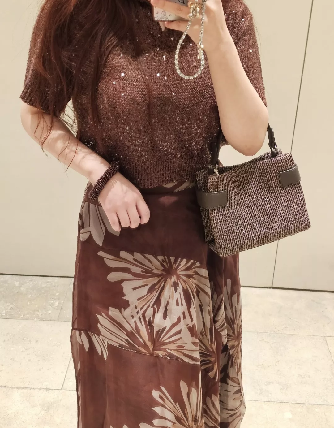 브루넬로쿠치넬리 실크 플라워 프린트 롱 스커트 상세 이미지 19
